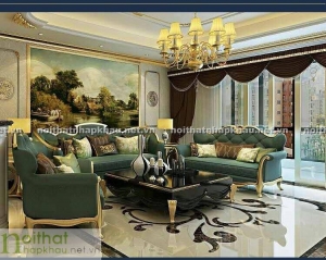 Gam màu xanh đem lại sự phóng khoáng và sống động cho sofa giường cao cấp 2017