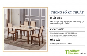 Thông tin chi tiết sản phẩm bàn ăn A1916
