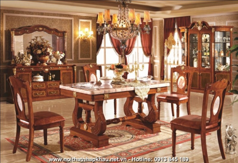 Bàn ăn tân cổ điển T215C