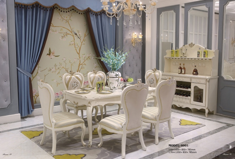 Bàn ăn tommy sơn ngọc trai 6001 – ghế ăn 6001