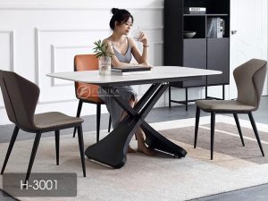 bàn trà mặt đá nâng hạ cao cấp H3001 khi làm bàn ăn