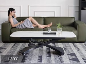 bàn trà mặt đá nâng hạ cao cấp H3001