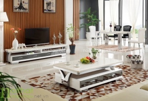 Mẫu bàn trà mặt kính đẹp, đơn giản cho phòng khách tiện nghi