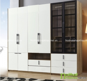 Hình ảnh tủ lùa 6013 với 4 cánh lớn, 2 cánh nhỏ và 2 ngăn kéo tiện lợi