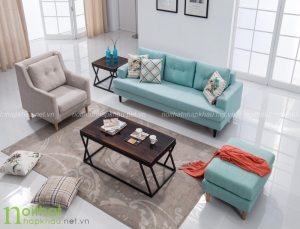 Sofa giường thông minh đơn dài và ghế đôn to (có thể đặt thêm)