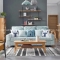 Ghế sofa phòng khách chất liệu vải màu xanh dương cho mùa hè thêm mát mẻ
