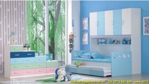 giường tầng trẻ em 201 xanh
