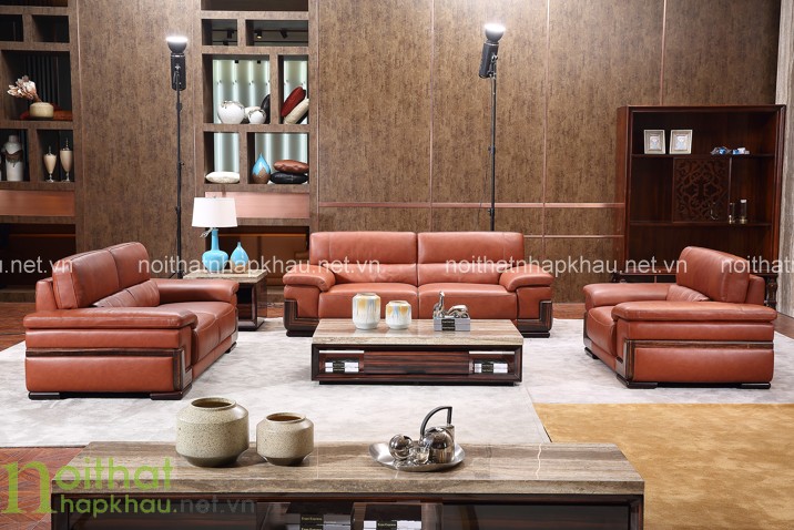 Xu hướng chọn sofa da màu nâu cao cấp và chất lượng cho phòng khách của gia đình