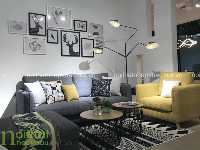 Thiết kê sofa xám nỉ cao cấp và sang trọng với nội thất tiện nghi