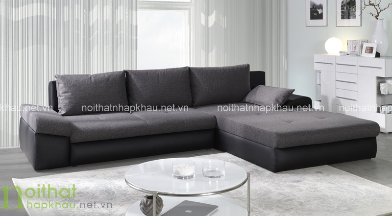 Mẫu sofa da màu xám cao cấp cho phòng khách lịch lãm và sang trọng