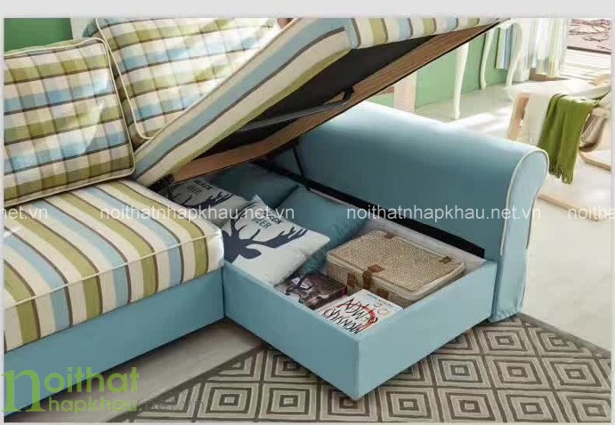 Mẫu sofa giường thông minh với thiết kế ngăn đựng đồ bên dưới cho phòng khách thêm gọn gàng