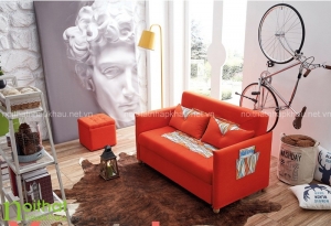 Sofa giường thông minh với kích cỡ nhỏ phù hợp để làm ghế thư giãn kiêm ghế tiếp khách cho không gian nhỏ