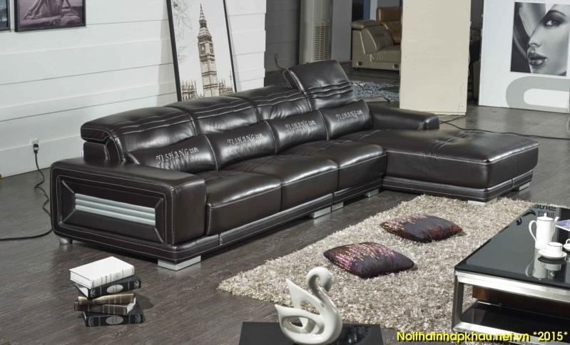 Bộ ghế sofa phòng khách màu đen cho không gian thêm cuốn hút