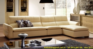Sofa phòng khách đẹp chất liệu da cao cấp