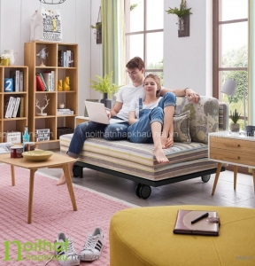 Mẫu sofa giường thông minh kích thước nhỏ phù hợp với các phòng khách chung cư