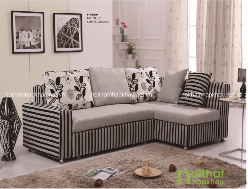 Sofa giường màu xám sang trọng và lịch lãm cho không gian phòng khách đẹp và ấn tượng