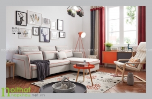 Sofa giường thông minh với gam màu xám được cách điệu hiện đại và tinh tế