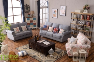 sofa tân cổ điển màu xám