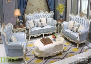 sofa cổ điển màu xanh