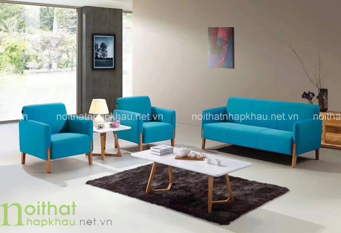 Đừng bỏ qua thiết kế sofa đơn màu xanh thanh lịch cho phòng khách thoáng mát