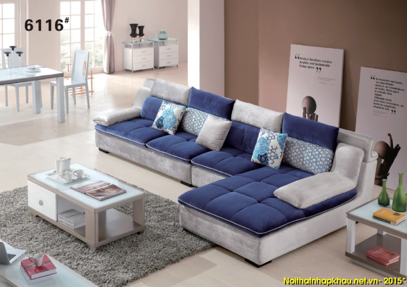Ghế sofa màu xanh denim- gam màu của năm 2017