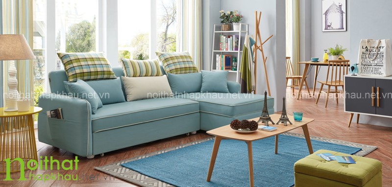 Sofa giường thông minh chất liệu vải với góc nỉ có giá thành giao động từ 15 - 25 triệu