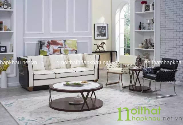 Thiết kế không gian phòng khách nhà cấp 4 đơn giản từ bộ ghế sofa đơn