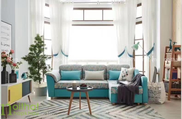 Sofa giường thông minh chất liệu vải góc L