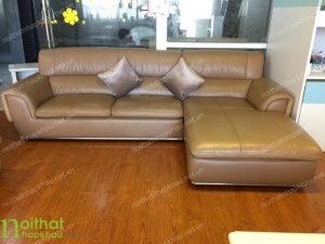 Ghế sofa da màu nâu sang trọng
