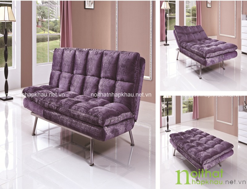 Mẫu sofa giường vải nhung cao cấp mềm mịn mang đến sự thoải mái cho gia đình