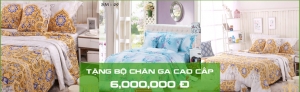 Mua giường ngủ tặng bộ chăn ga cao cấp